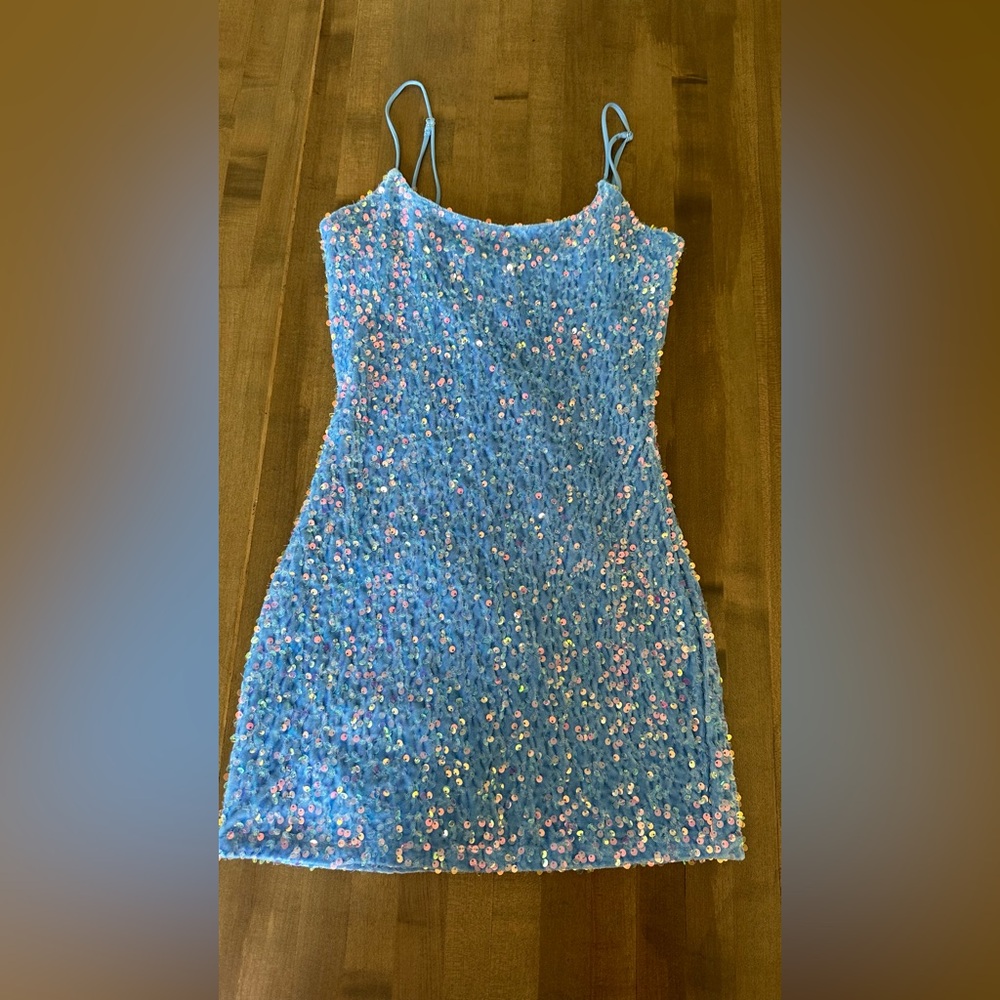 Blue Sequin Dress